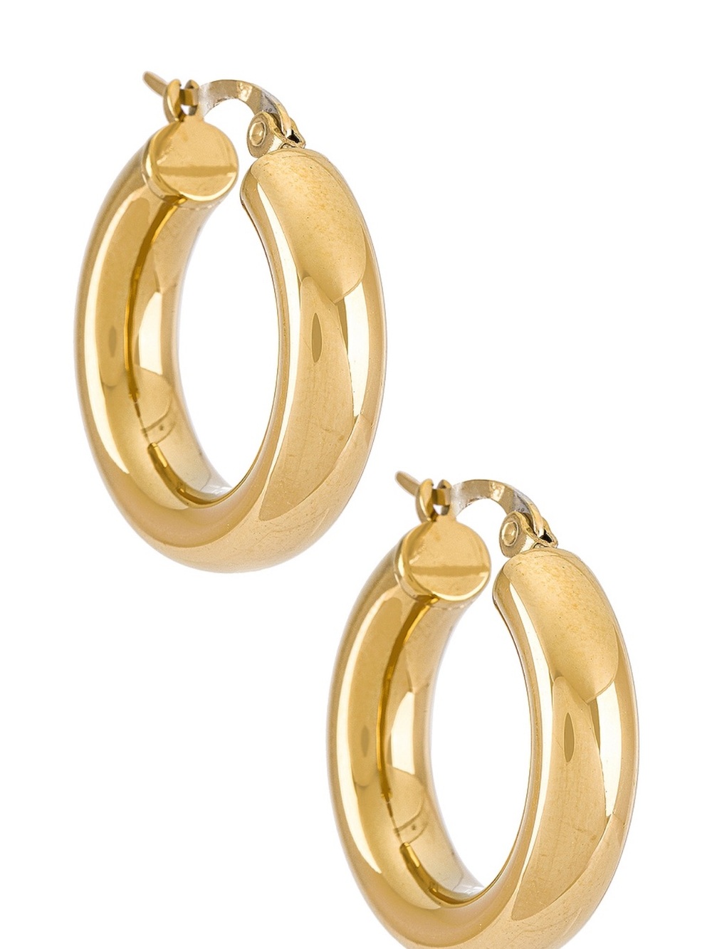SHASHI Polished Gold Thick Hoop Earrings